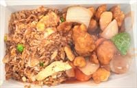 Chicken Fried Rice with Sweet Sour Chicken HK Style